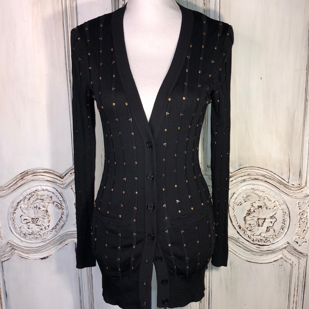 Adrienne Vittadini Studded Cardigan Sweater